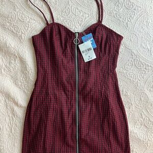 Forever 21 Red and Black Checkered Mini Dress